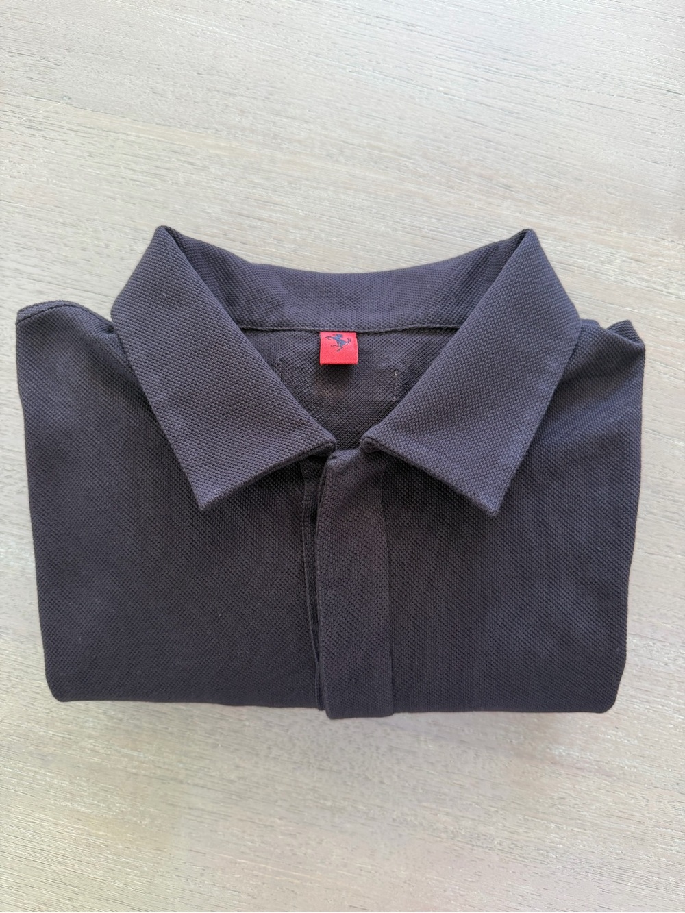 Ferrari Official Product Brown Long Sleeve Polo Made in Italy Size S